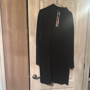 DKNY Black Long Sleeve Sheath Dress